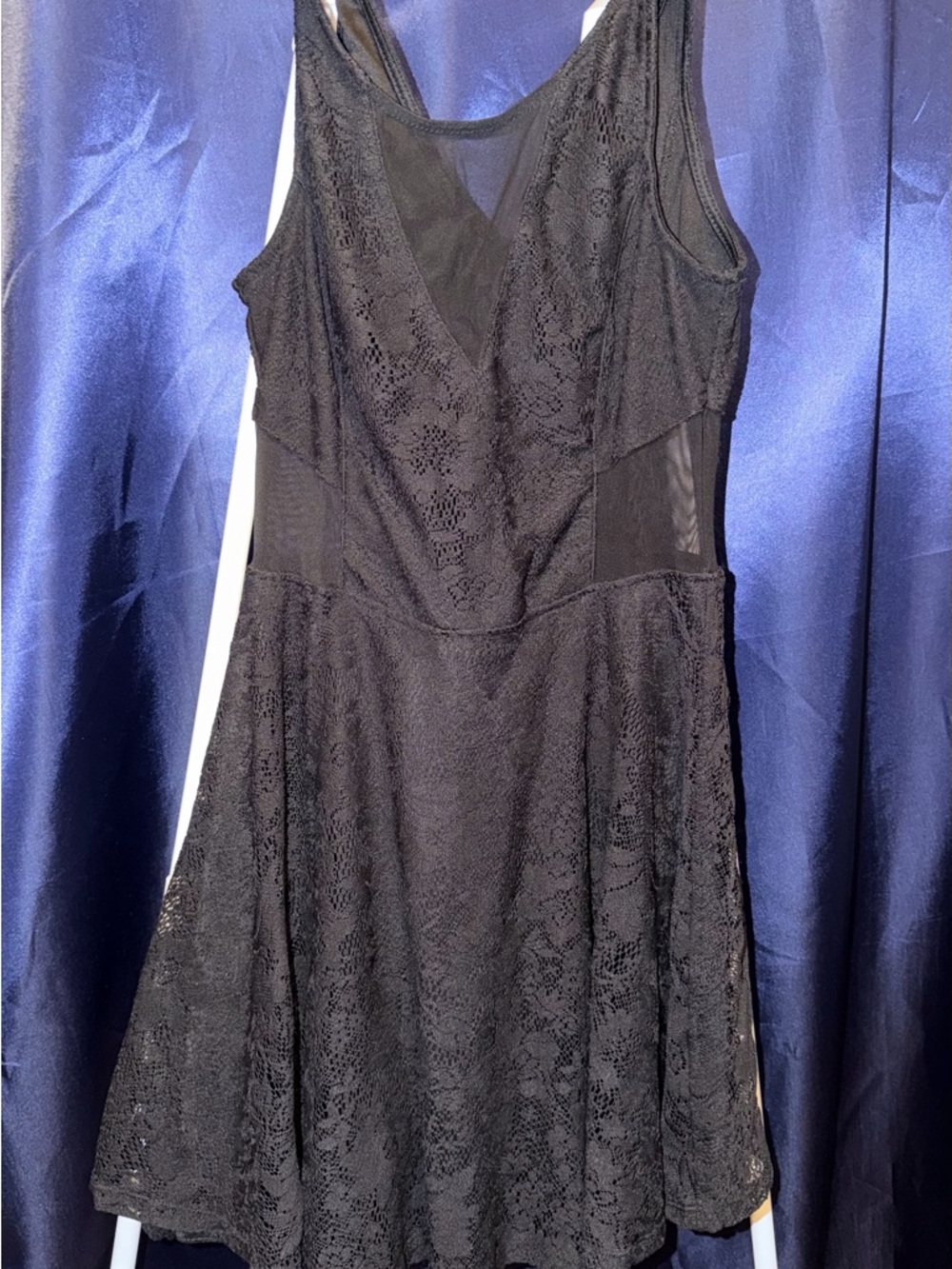Material Girl Black Lace A-Line Mini Dress